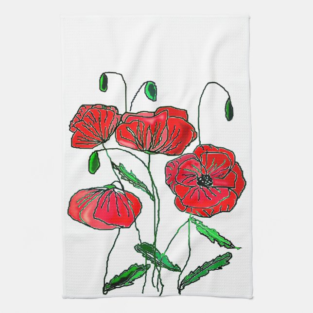 Poppies Küchentuch (Vertikal)