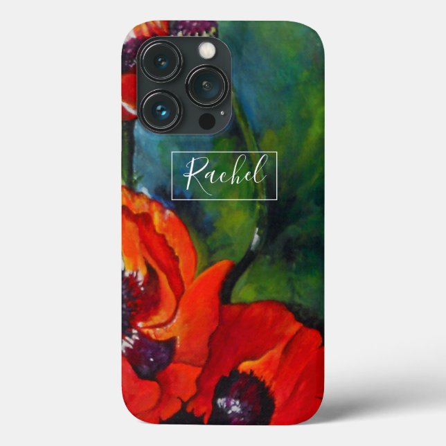 Poppies Name Floral Art Case-Mate iPhone Hülle (Rückseite)