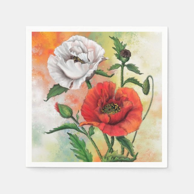 Poppies Napkins Poppy Blume Serviette (Vorderseite)