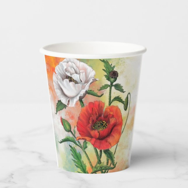 Poppies Paper Cups Pappbecher (Vorderseite)