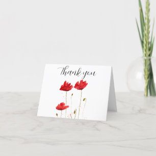 Poppies Red Floral Baby Shower Danke