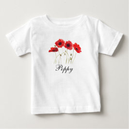 Poppies Red Floral Watercolor Poppy Baby Baby T-shirt