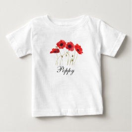 Poppies Red Floral Watercolor Poppy Baby T-shirt