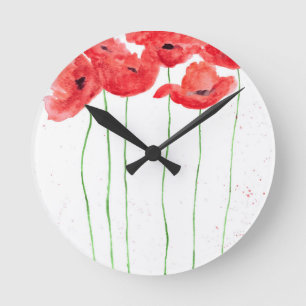 Poppies Runde Wanduhr