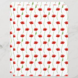 Poppies Scrapbook Paper