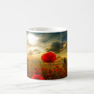 Poppies Sonnenuntergang Tasse