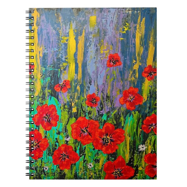 Poppies Spiral Foto Notebook Notizblock (Vorderseite)