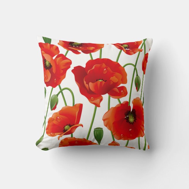 Poppies Throw Pillow Kissen (Vorderseite)