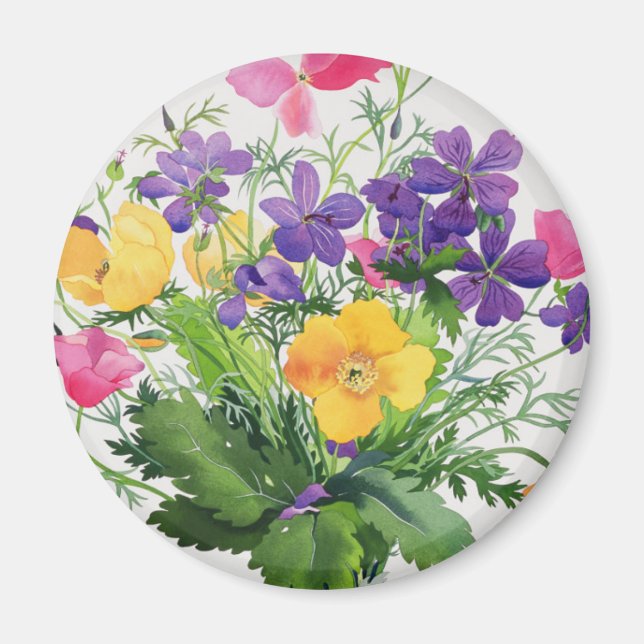 Poppies und Geranien Magnet (Vorne)