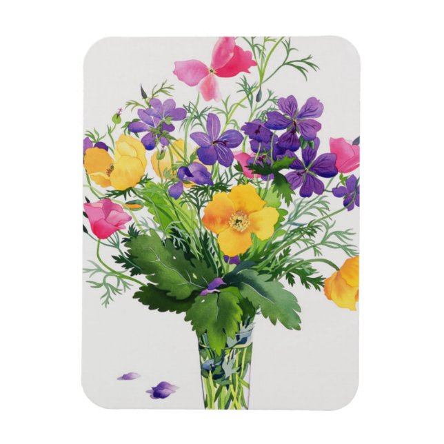 Poppies und Geranien Magnet (Vertikal)