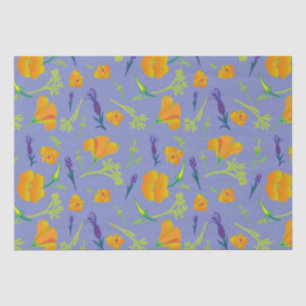 Poppies und Lavendel Seidenpapier