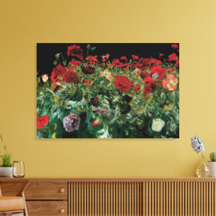 Poppies von John Singer Sargent, Vintage Blume Leinwanddruck