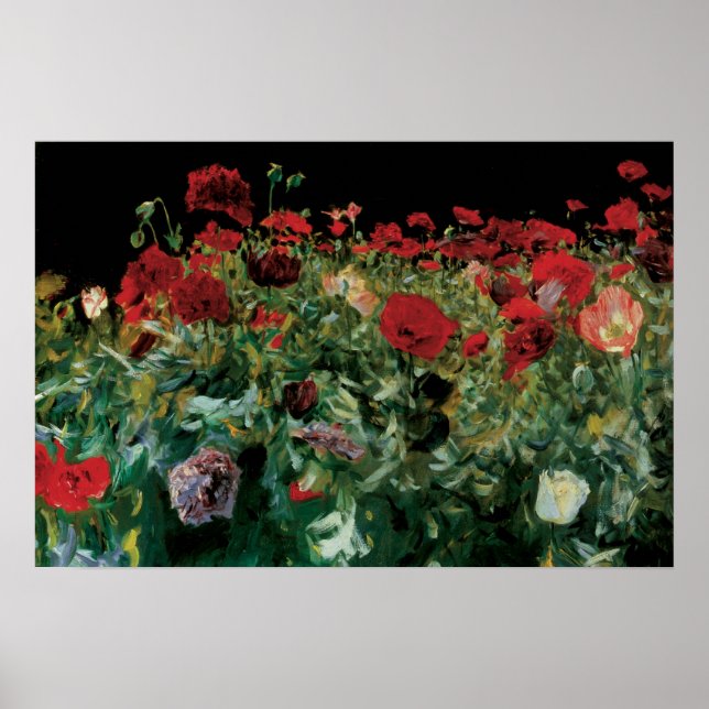 Poppies von John Singer Sargent, Vintage Blume Poster (Vorne)