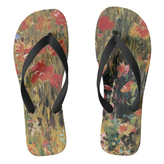 Poppies von Robert Vonnoh, Vintager Impressionismu Flip Flops (Fußbett)