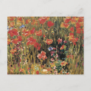 Poppies von Robert Vonnoh, Vintager Impressionismu Postkarte