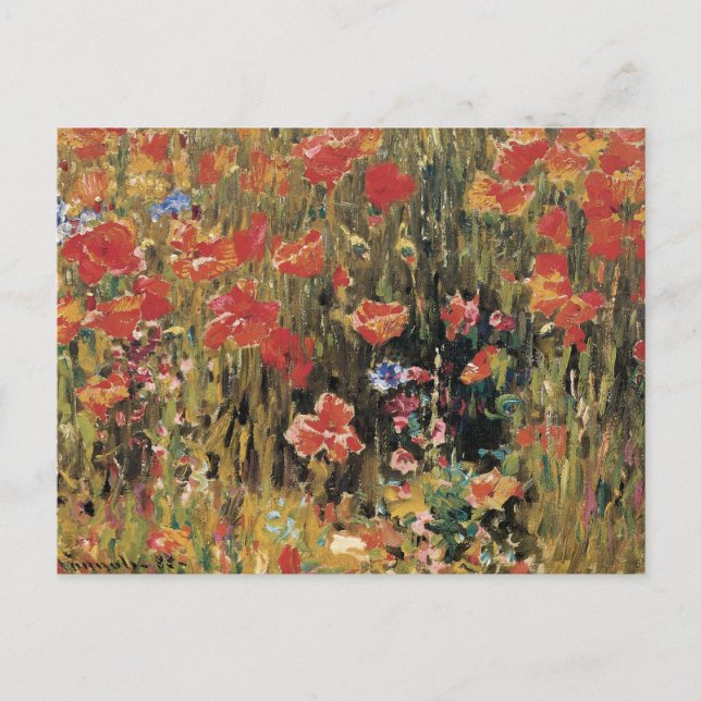 Poppies von Robert Vonnoh, Vintager Impressionismu Postkarte (Vorderseite)