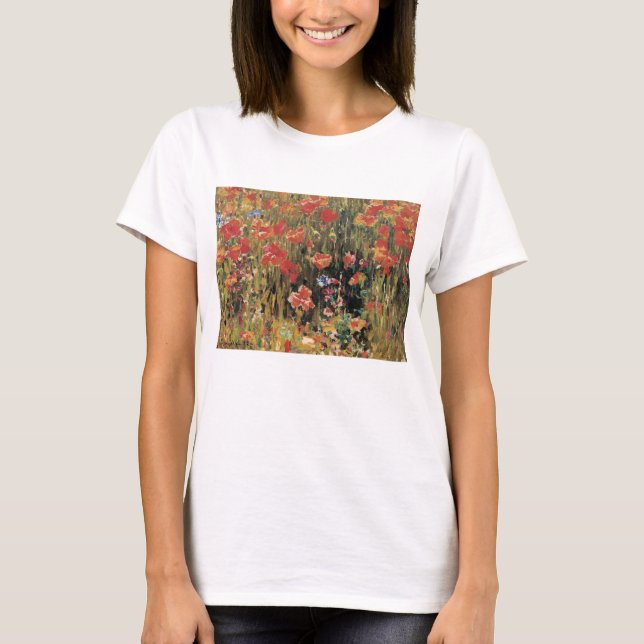 Poppies von Robert Vonnoh, Vintager Impressionismu T-Shirt (Vorderseite)