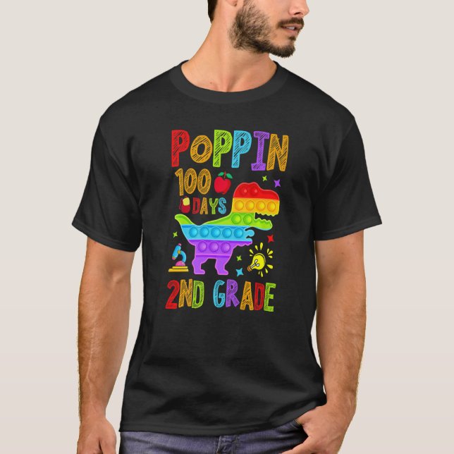 Poppin 100 Days 2nd Grade Primary School Kid Eleme T-Shirt (Vorderseite)