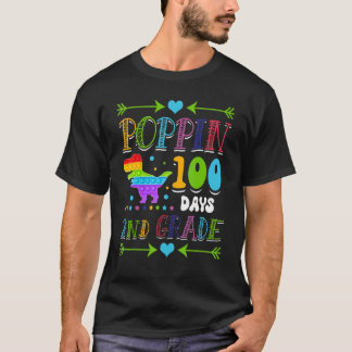 Poppin 100 Tage 2. Klasse Grundschule T-Rex Ele T-Shirt
