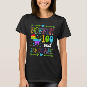 Poppin 100 Tage 3. Klasse Grundschule Dinosaurier T-Shirt