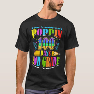 Poppin 100 Tage Schüler der 2. Klasse Grundschule  T-Shirt