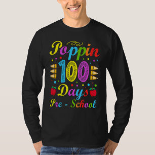 Poppin 100 Tage Vorschule Kindergarten Schule Kind T-Shirt