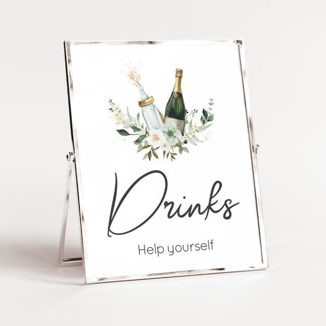 Poppin' Babyflaschen Babydusche Getränke Poster (Poppin' Bottles Baby Shower Drinks Sign)