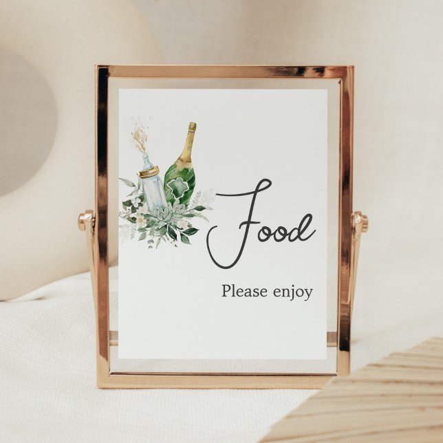 Poppin' Flaschen Babydusche Poster (Poppin' Baby Bottles Baby Shower Food Sign )