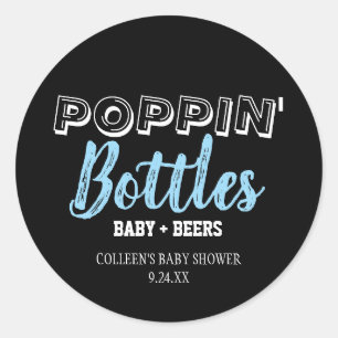 Poppin Flaschen Boy Baby Shower Stickers