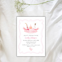 Poppin Flaschen Champagne Girl Babydusche Einladung