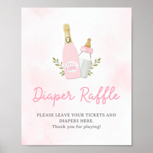 Poppin Flaschen Girl Baby Dusche Windel Raffle Sch Poster