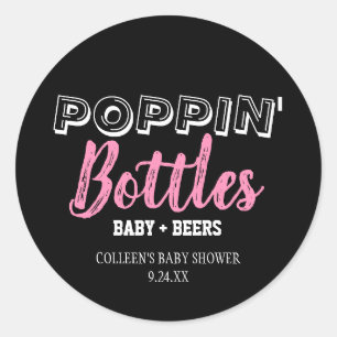 Poppin Flaschen Girl Baby Shower Stickers