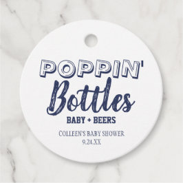 Poppin Flaschen Navy Blue Baby Shower Fevor Tags Geschenkanhänger