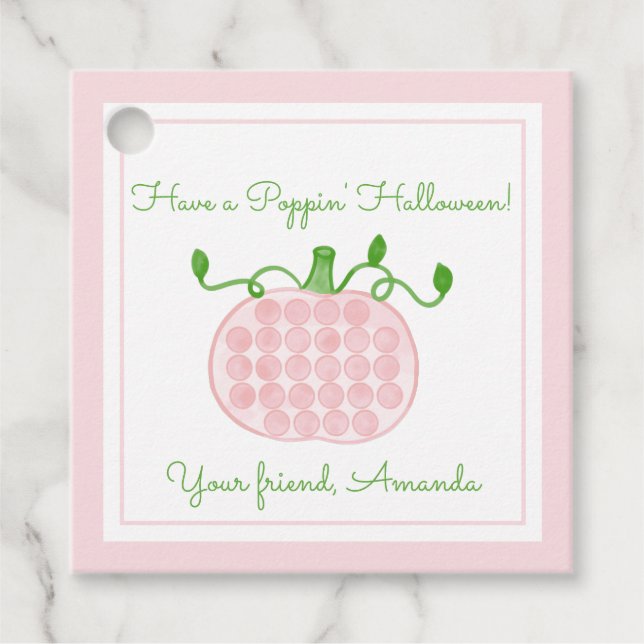 Poppin Halloween Pop It Pumpkin Kids Halloween Geschenkanhänger (Vorderseite)