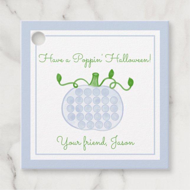 Poppin Halloween Pop It Pumpkin Kids Halloween Geschenkanhänger (Vorderseite)