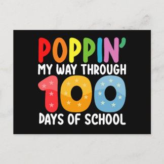 Poppin meinen Weg durch 100 Schultage Postkarte