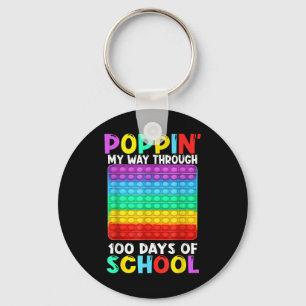 Poppin meinen Weg durch 100 Tage der Schule glückl Schlüsselanhänger