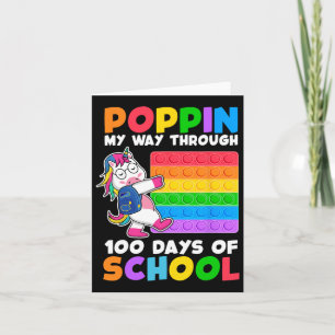 Poppin meinen Weg durch 100 Tage der Schule lustig Karte