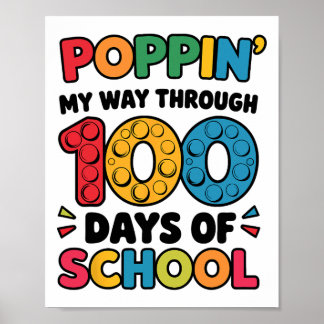Poppin meinen Weg durch 100 Tage Schulkinder 100 t Poster