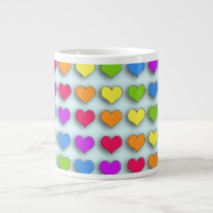 Poppin Retro Hearts Jumbo-Tasse