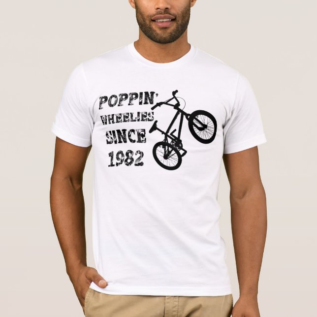 Poppin Wheelies seit 1982 T-Shirt (Vorderseite)