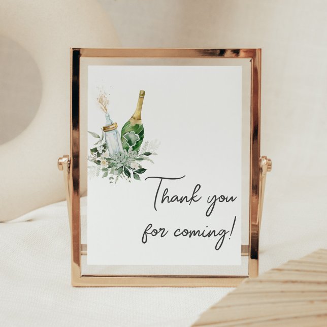 Poppin'Bottles Baby Shower Vielen Dank für Ihr Kom Poster (Poppin' Baby Bottles Baby Shower Thank you for Coming Sign)