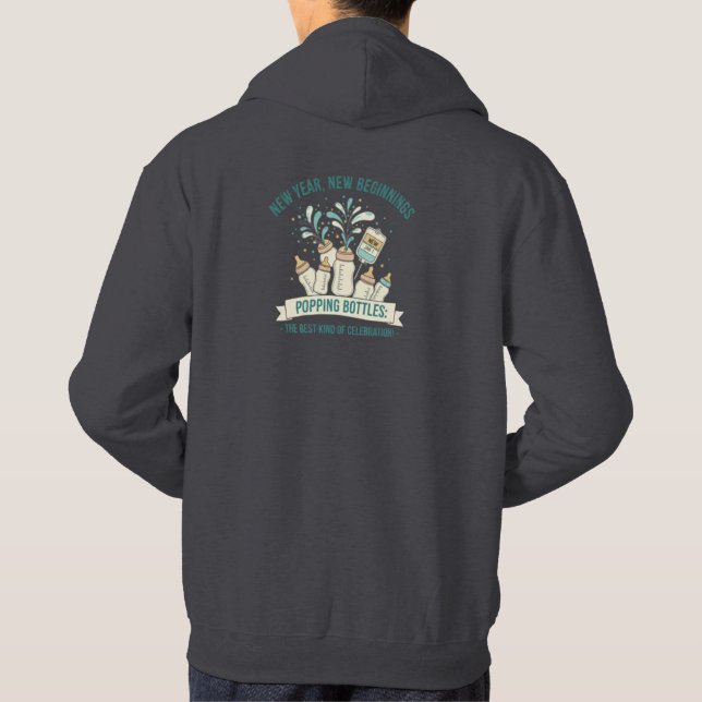 Popping Bottles for The New Year T-Shirt Hoodie (Rückseite)