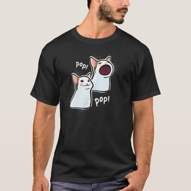 Popping Cat Meme Pop Cat Funny Cat Memes Pullover (Vorderseite)