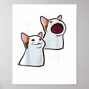 Popping Cat Meme Pop Cat lustige PopCat Poster