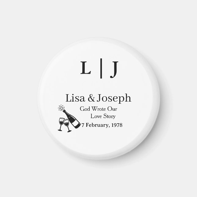 Popping Champagne &Toasting Glasses Party Wedding  Magnet (Vorne)