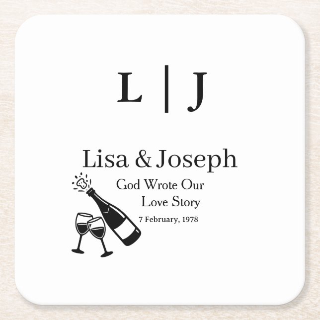 Popping Champagne &Toasting Glasses Party Wedding  Rechteckiger Pappuntersetzer (Vorderseite)