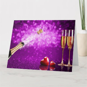 Popping Cork Champagne Flasche & Gläser Karte