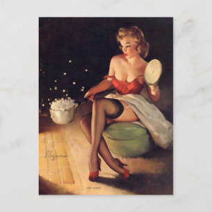 Popping Corn Pin Up Postkarte