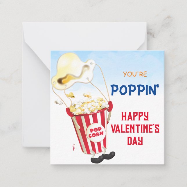 Popping durch Popcorn Valentine Mitteilungskarte (Vorderseite)